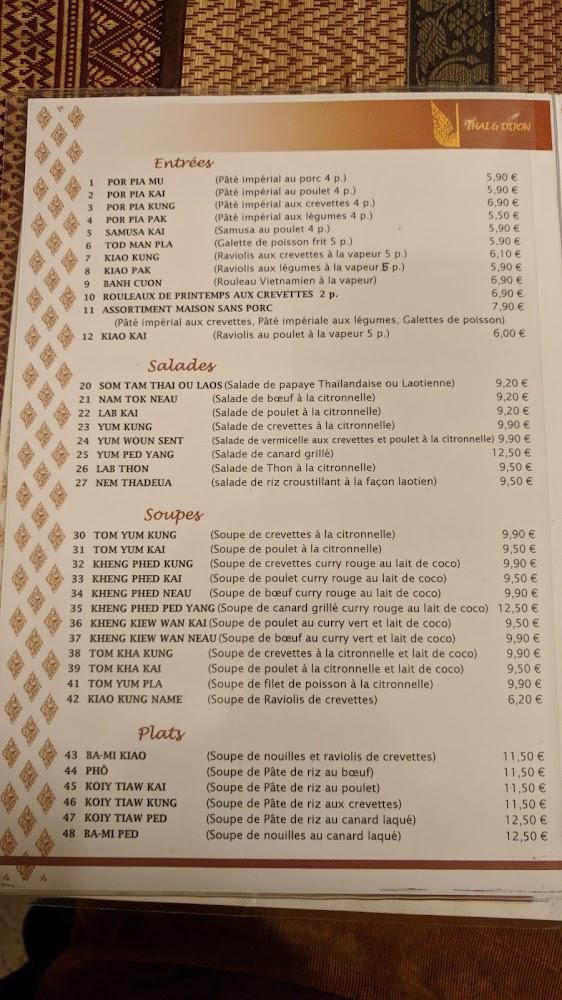 THAI et DIJON - Menu Image 2